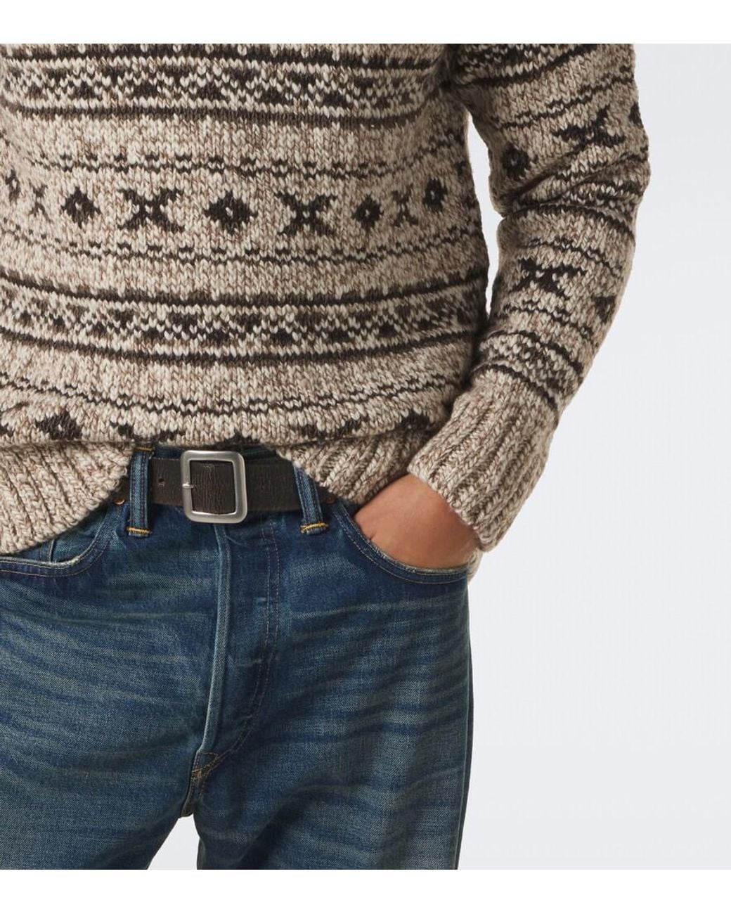 RRL Brown Wool-Blend Turtleneck Sweater for men
