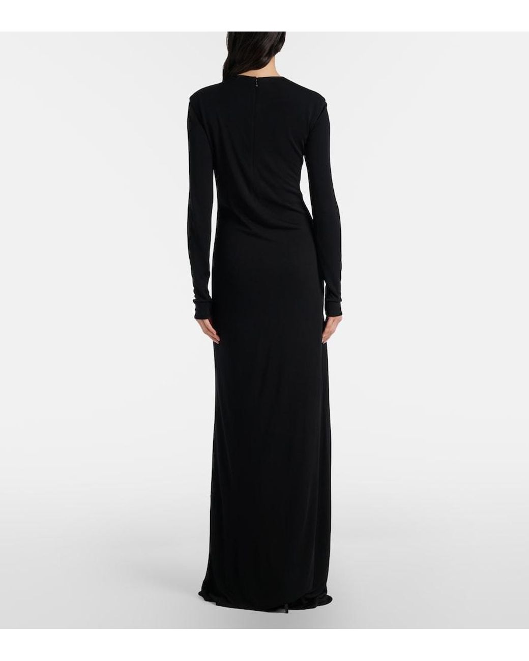 Tom Ford Black Cutout Crepe Jersey Gown