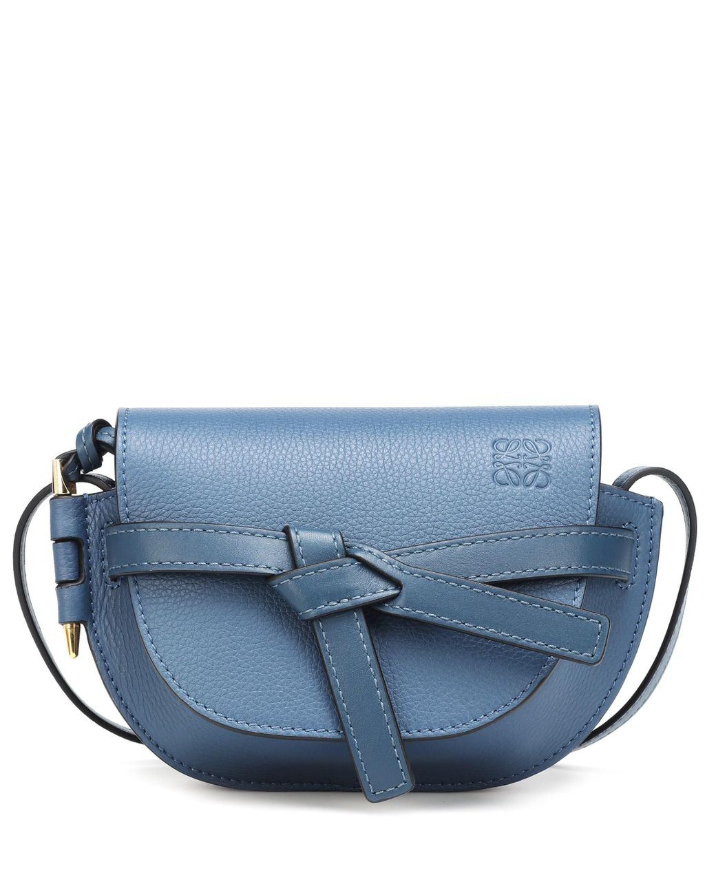 Loewe Grained Calfskin Mini Gate Crossbody Bag Steel Blue