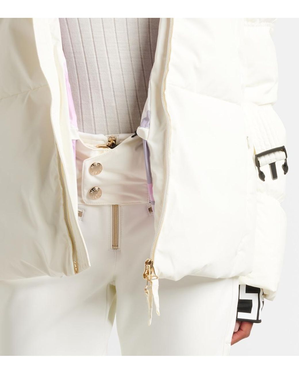 Jet Set White Chamonix Belted Ski Jacket