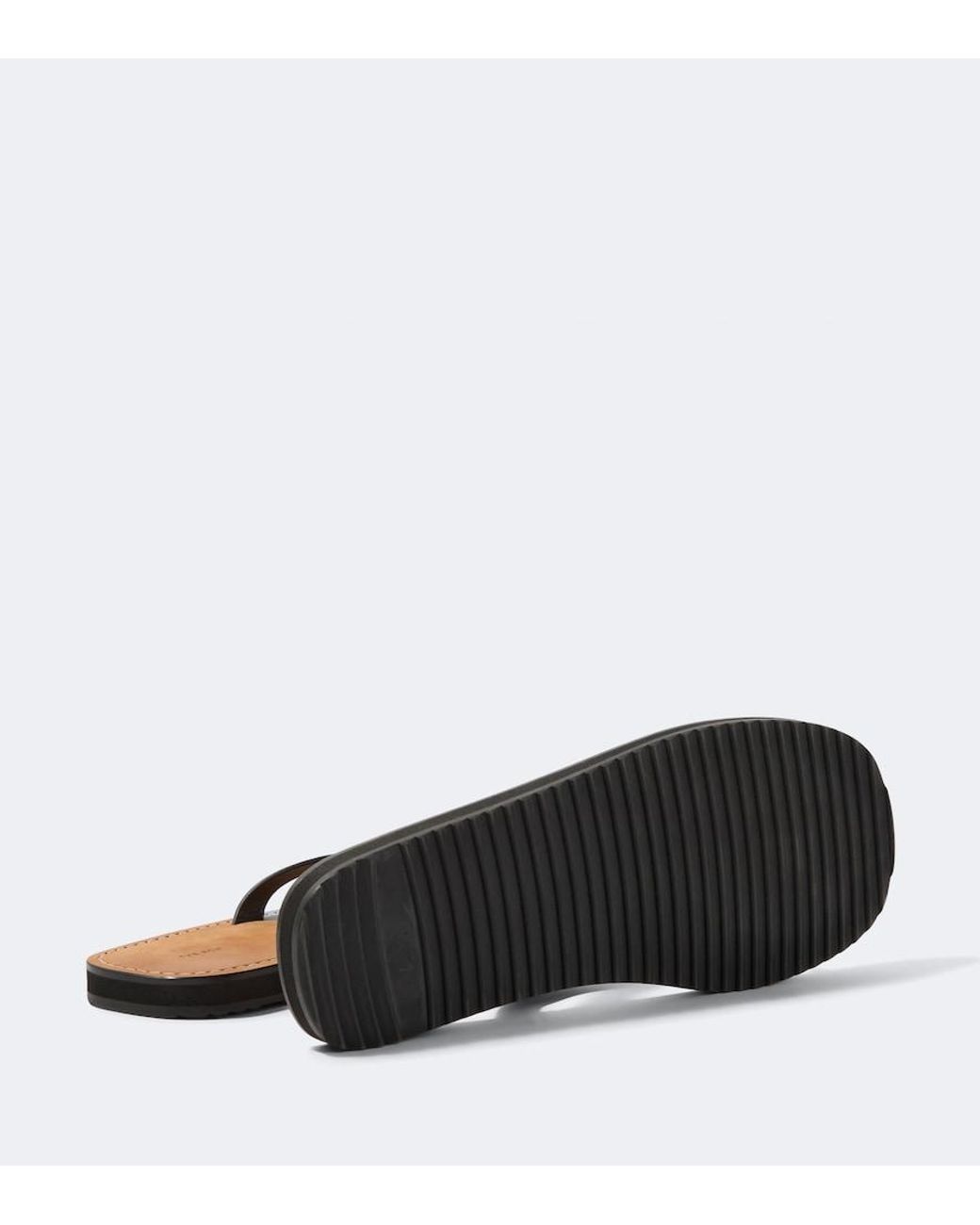 The Row Brown City Leather Thong Sandals for men