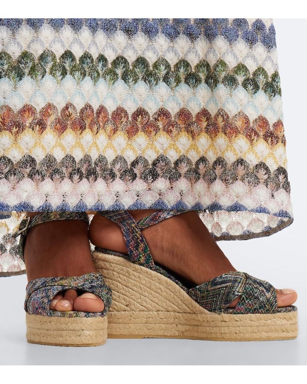 Missoni Metallic Zigzag Wedge Sandals