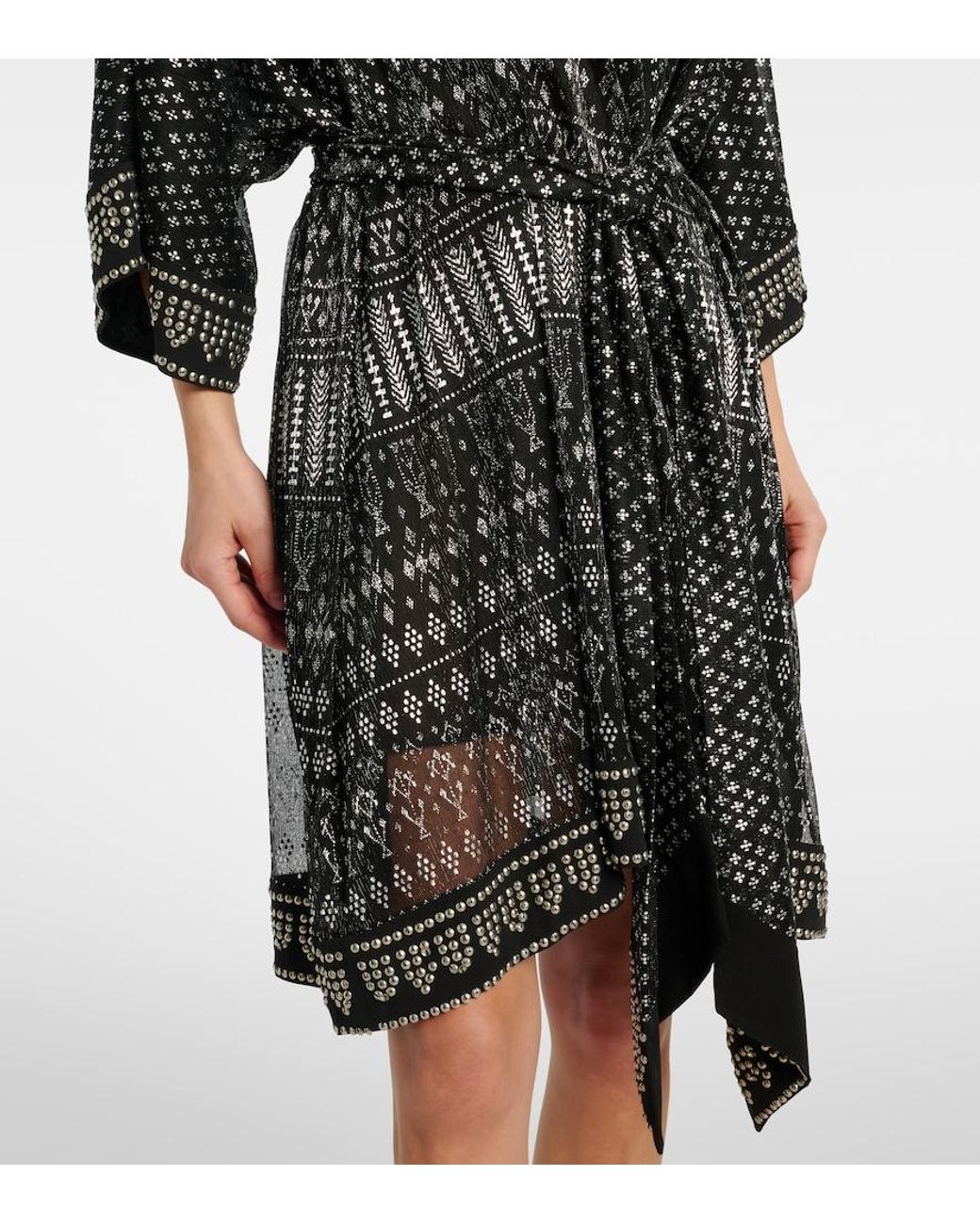Isabel Marant Black Nawel Embellished Lame Minidress