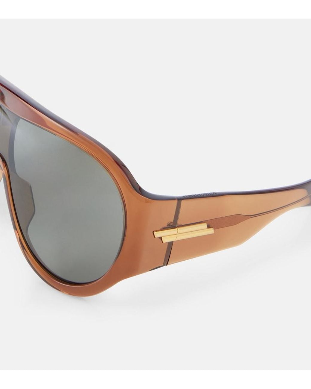 Bottega Veneta Gray Scudo Shield Sunglasses