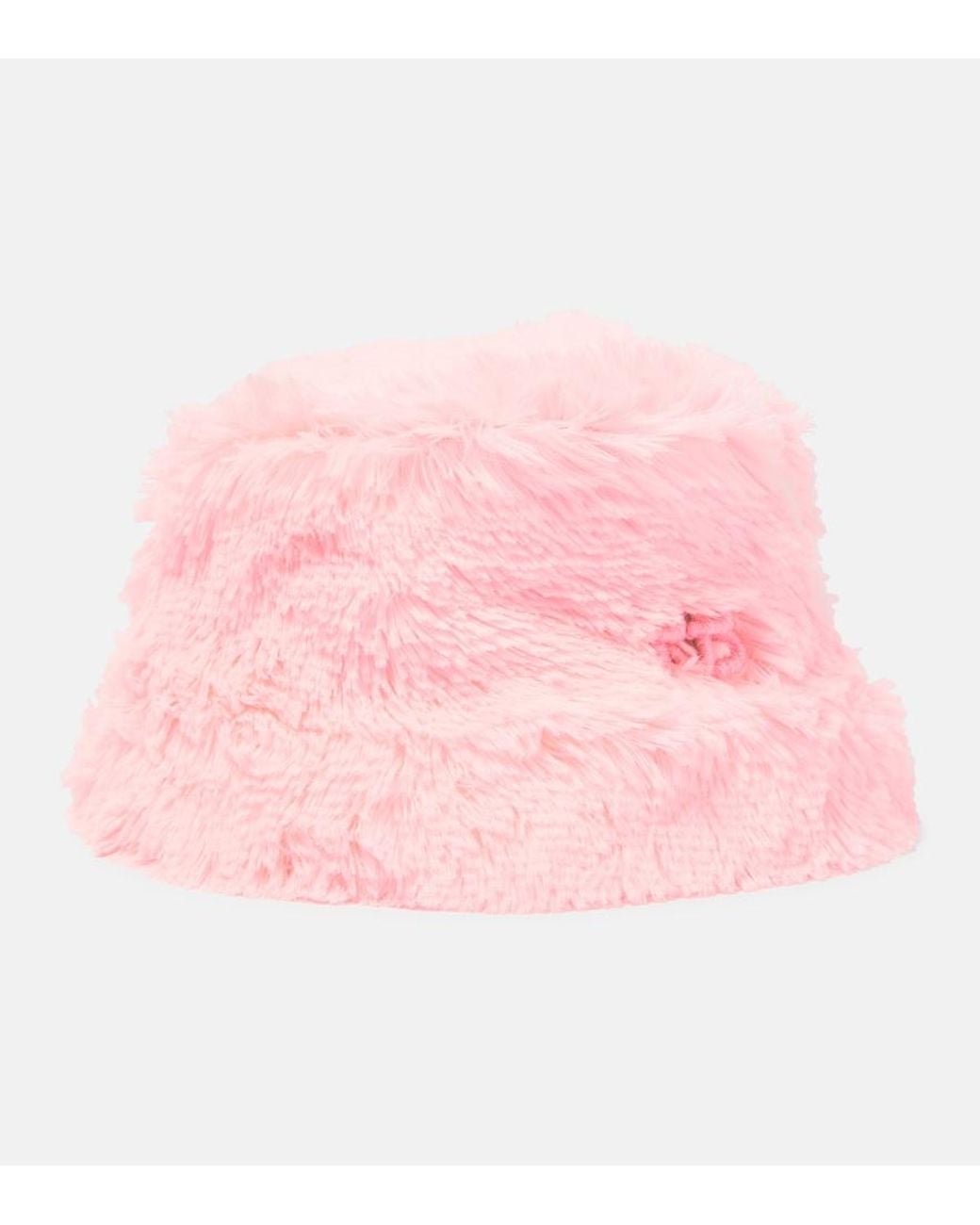 Ruslan Baginskiy Pink Faux Fur Bucket Hat