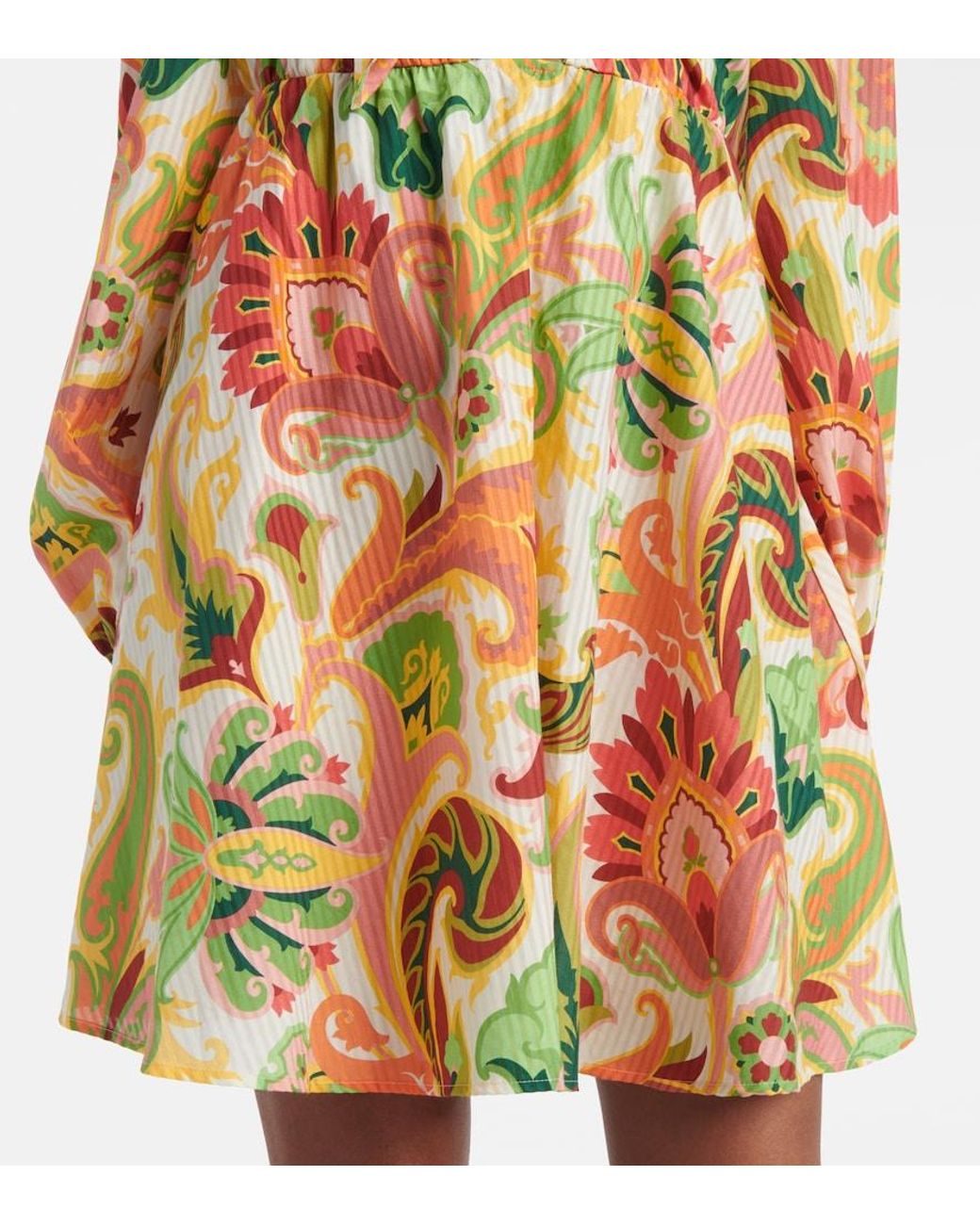Etro Multicolor Floral Cotton And Silk Minidress