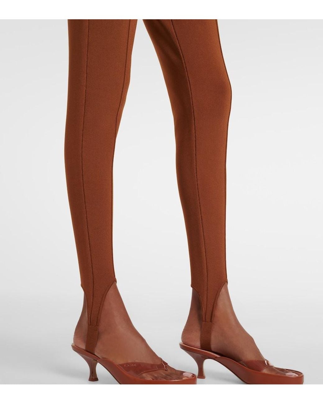 Chloé Brown High-Rise Stirrup Leggings