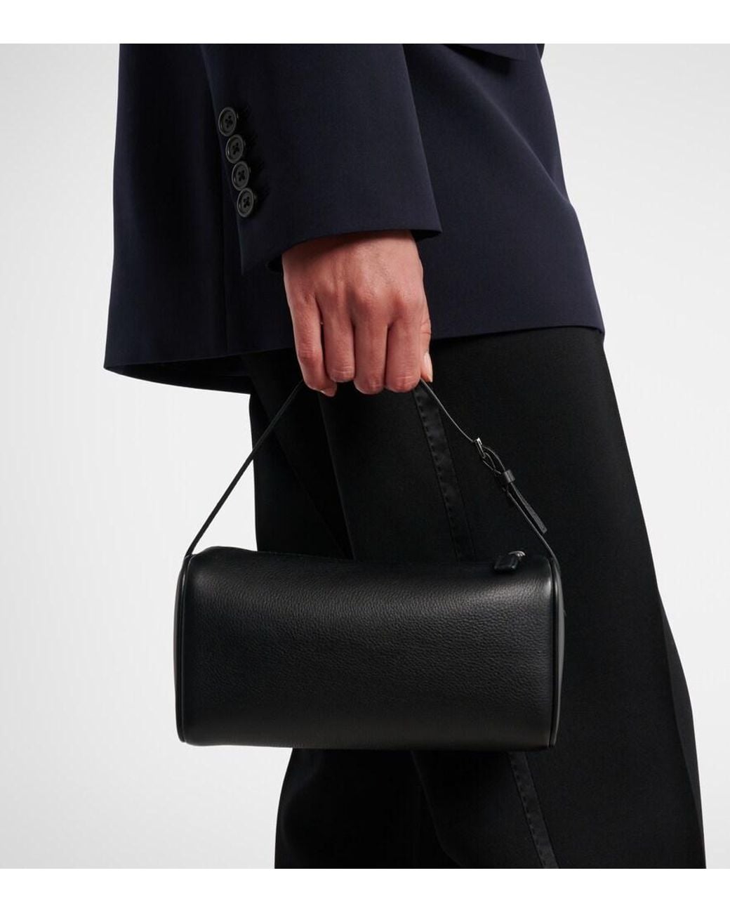 The Row Black '90S Small Leather Top-Handle Bag