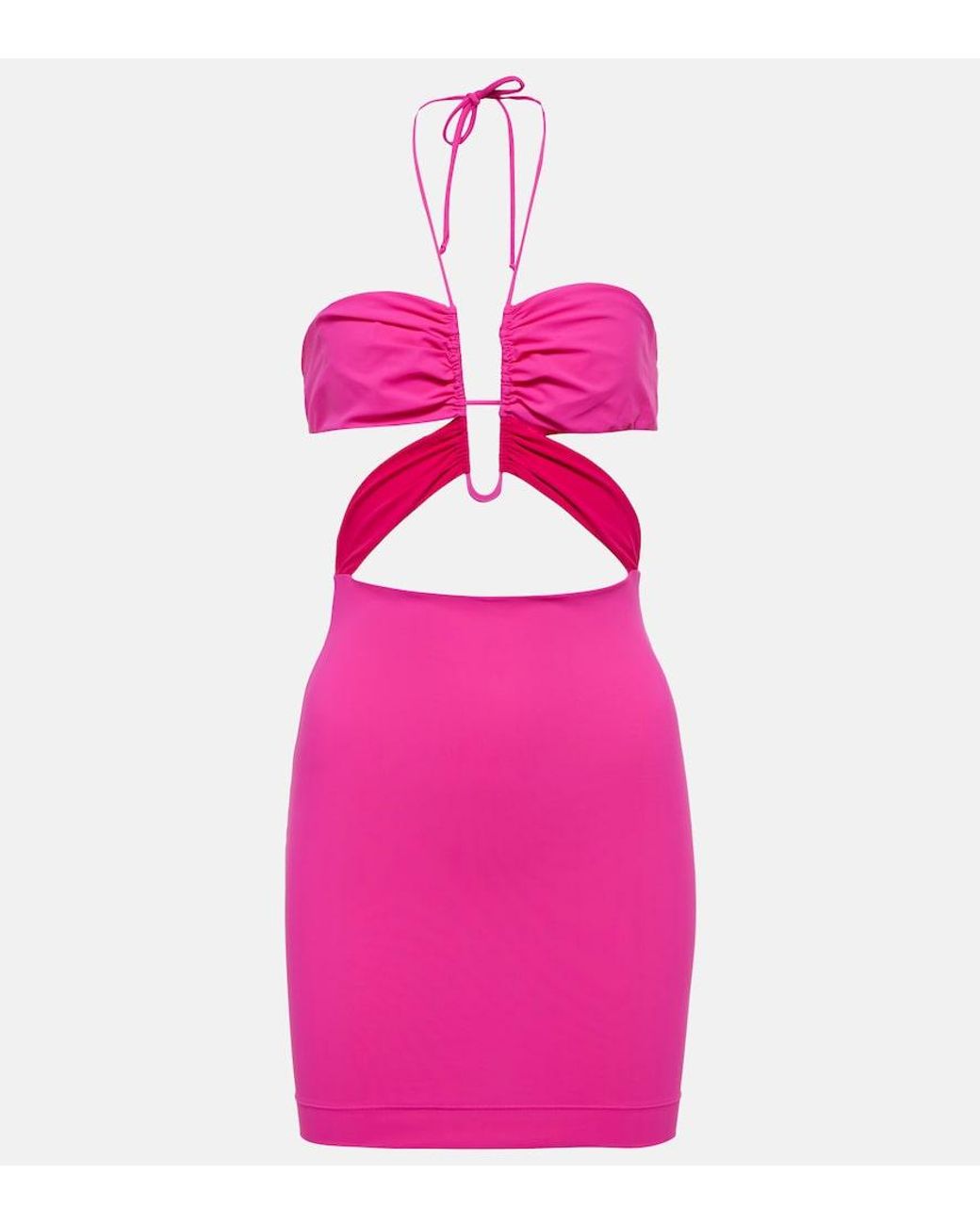 Nensi Dojaka Pink Halterneck Minidress