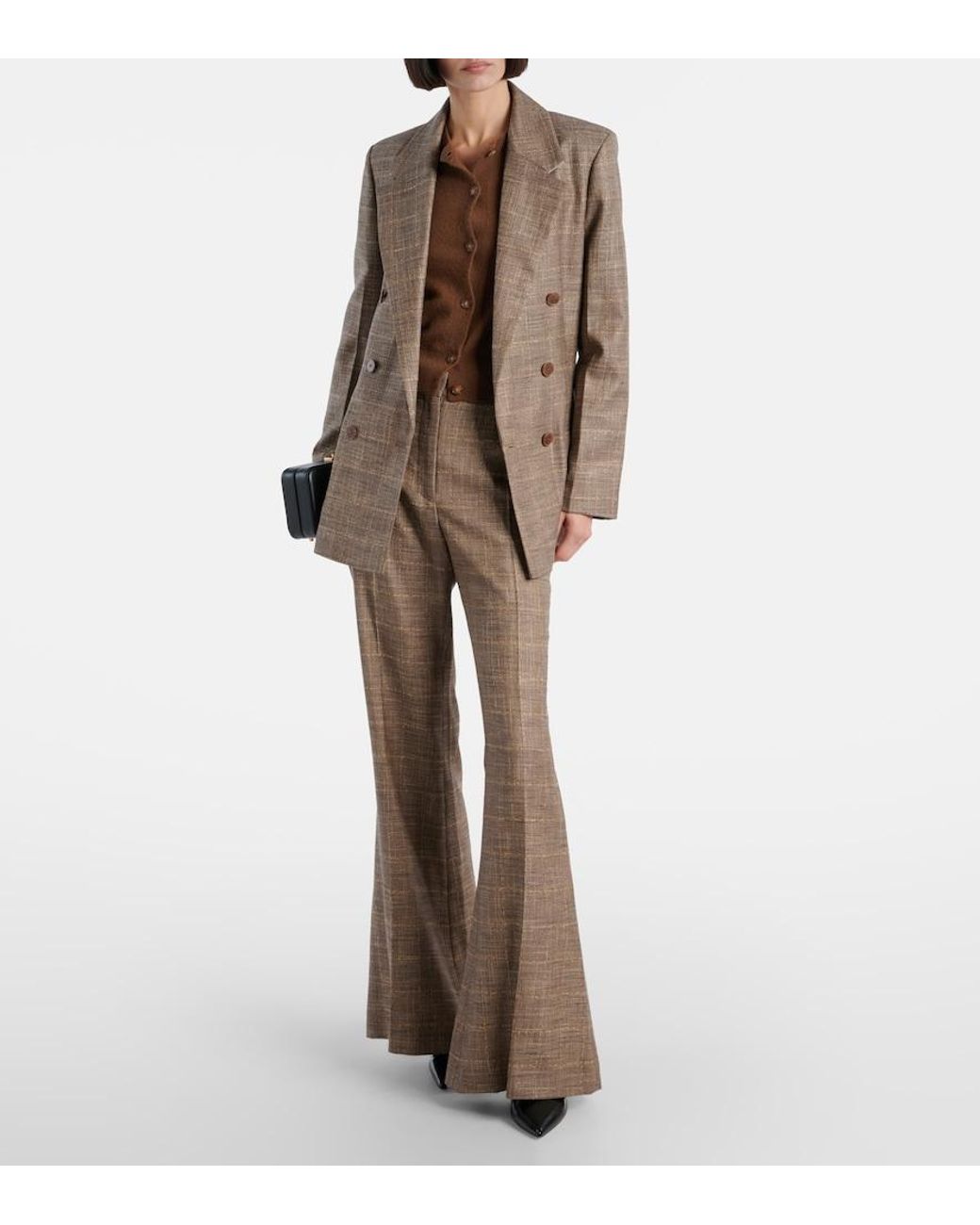Joseph Brown Stevens Wool-Blend Flared Pants