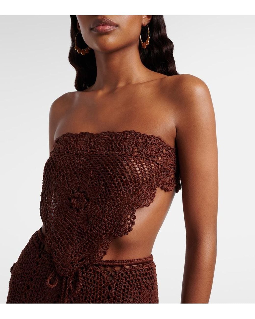 Anna Kosturova Multicolor Crochet Cotton Crop Top