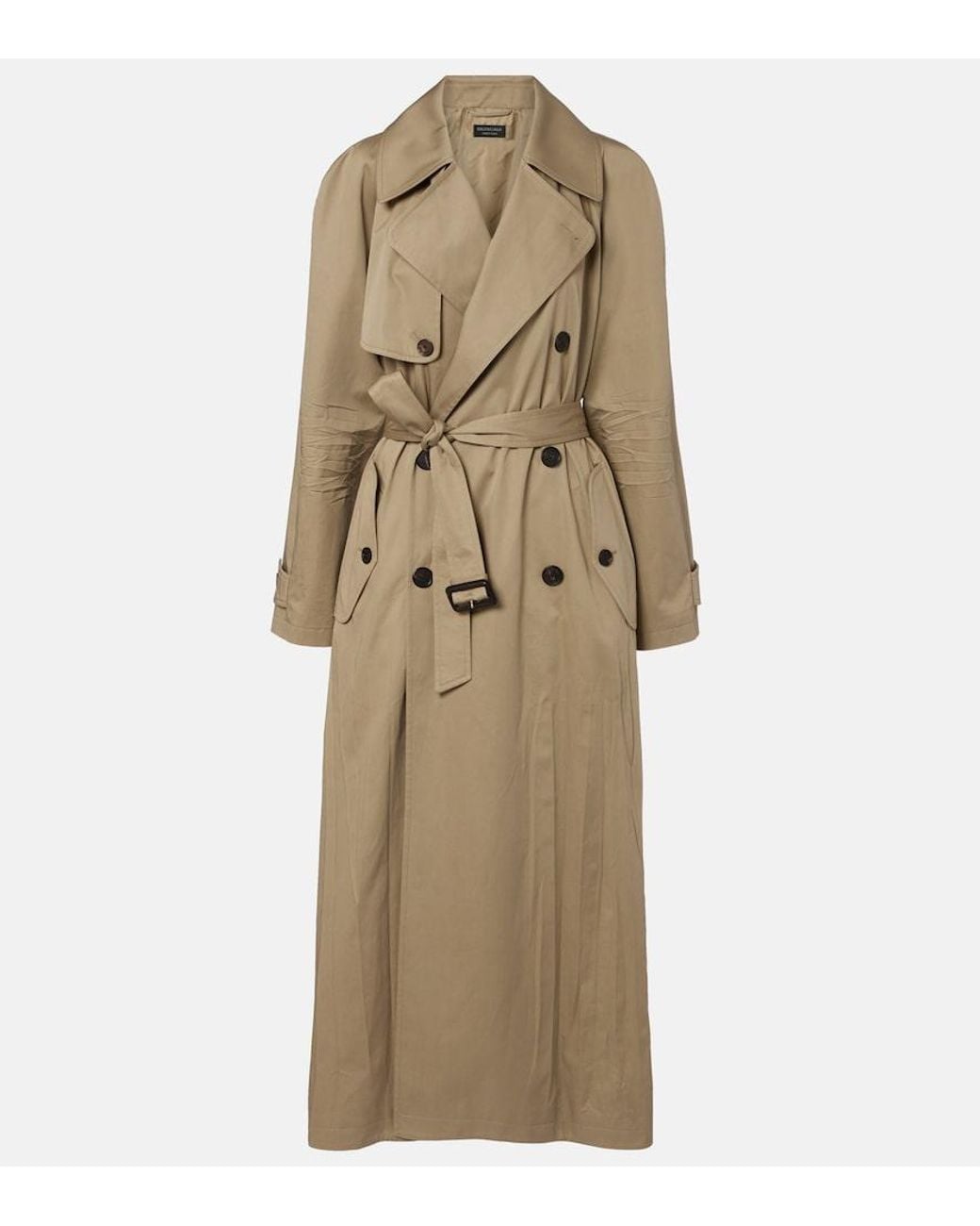Balenciaga Natural Cocoon Cotton Twill Trench Coat