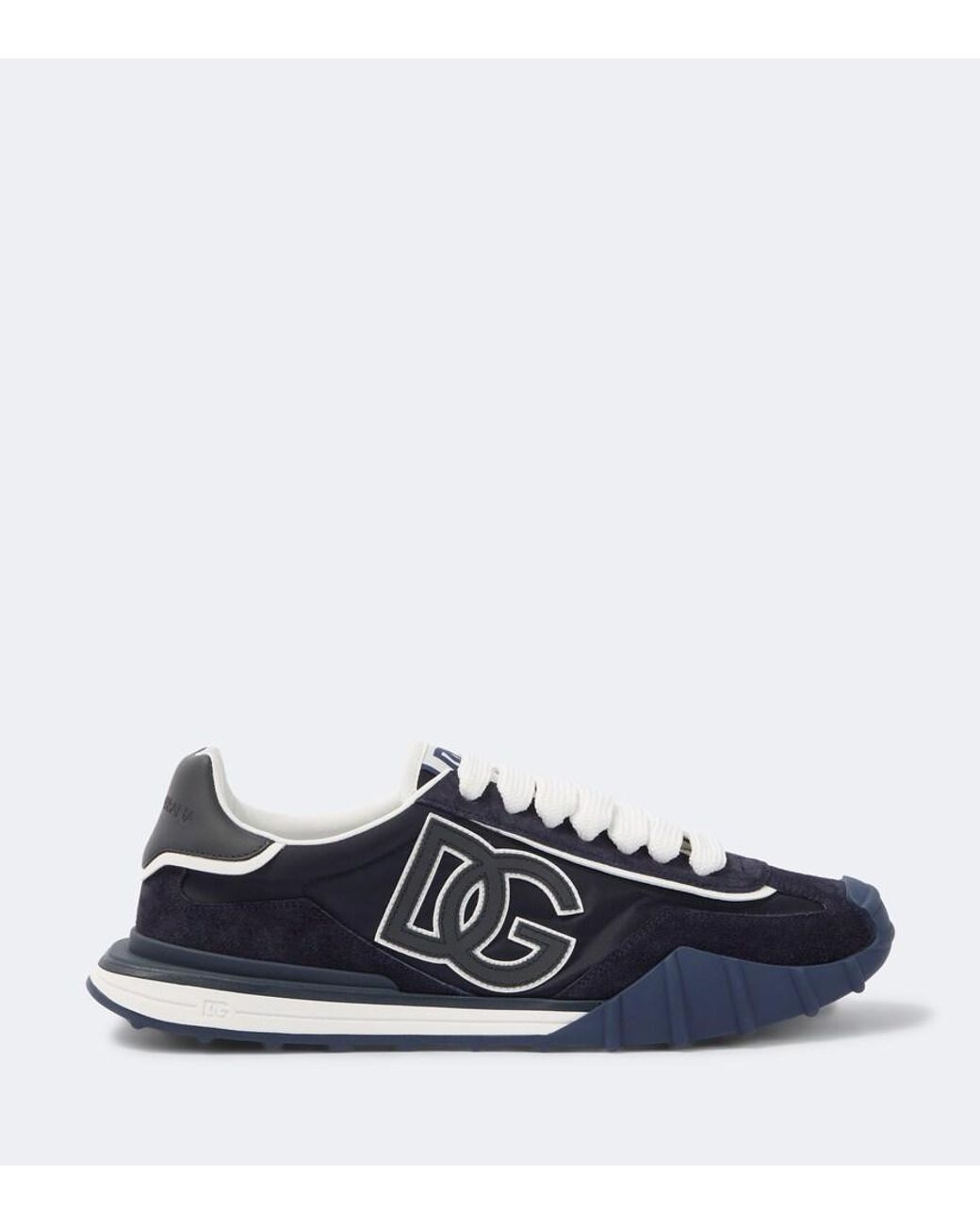 Dolce & Gabbana Blue Dg Suede-Trimmed Canvas Sneakers for men