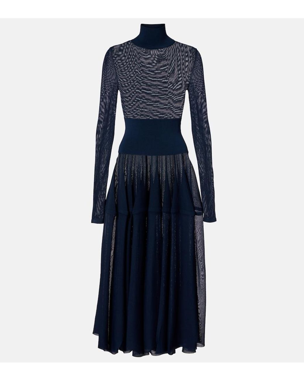 Alaïa Blue Sheer Midi Dress