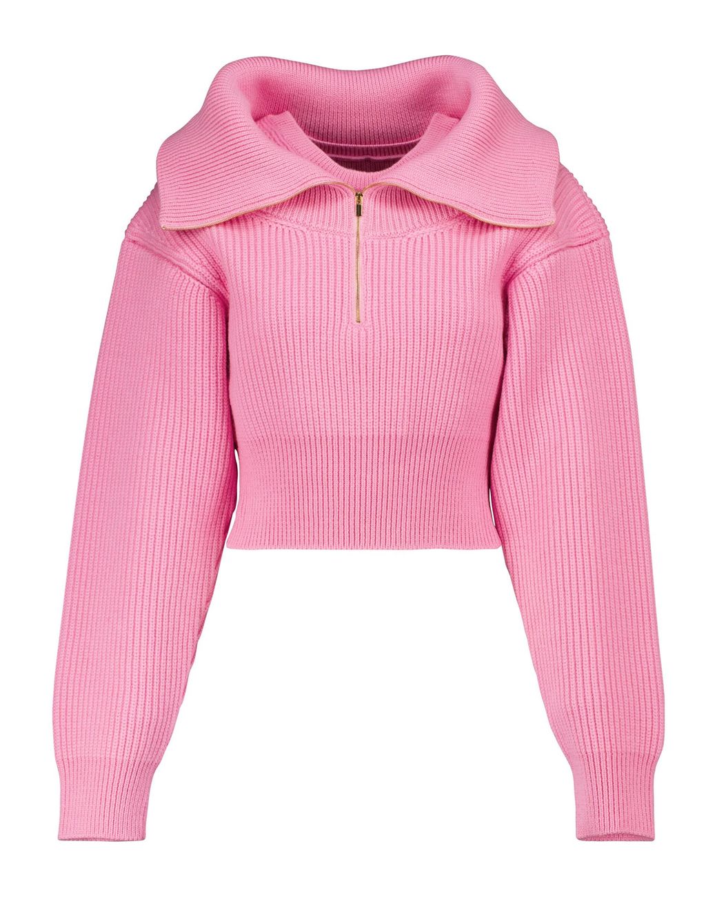 Jacquemus La Maille Risoul Cropped Wool Sweater in Pink | Lyst