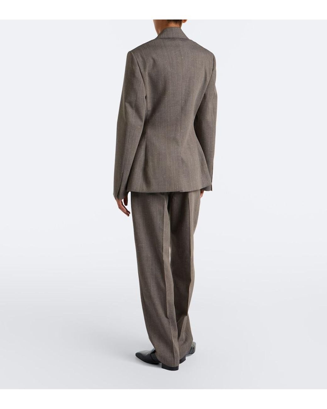 Rohe Brown Wool-Blend Tapered Pants