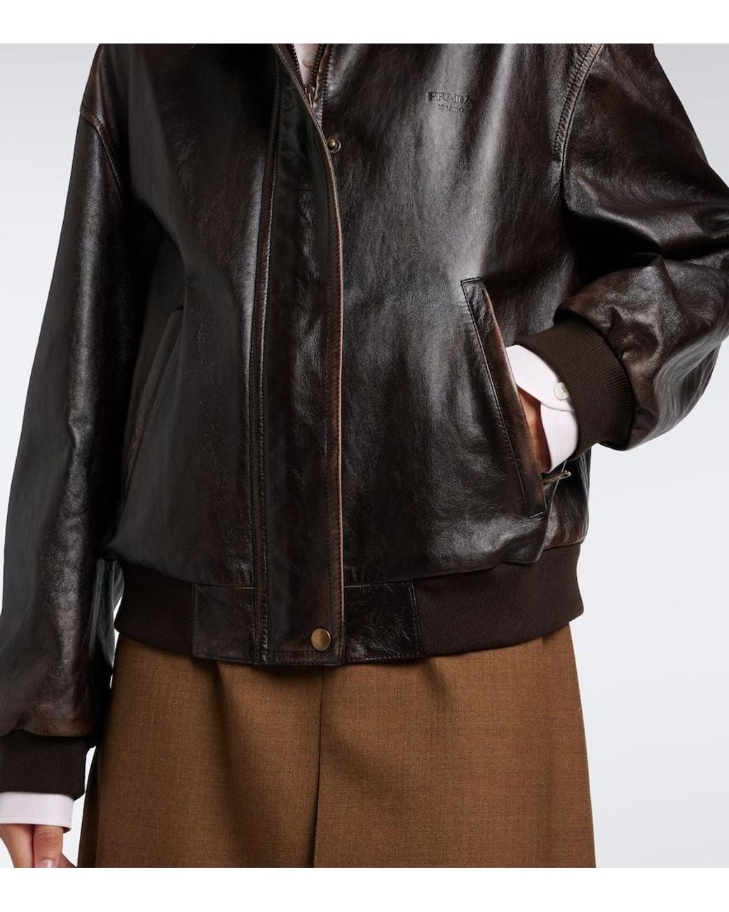Prada Black Oversized Leather Blouson Jacket