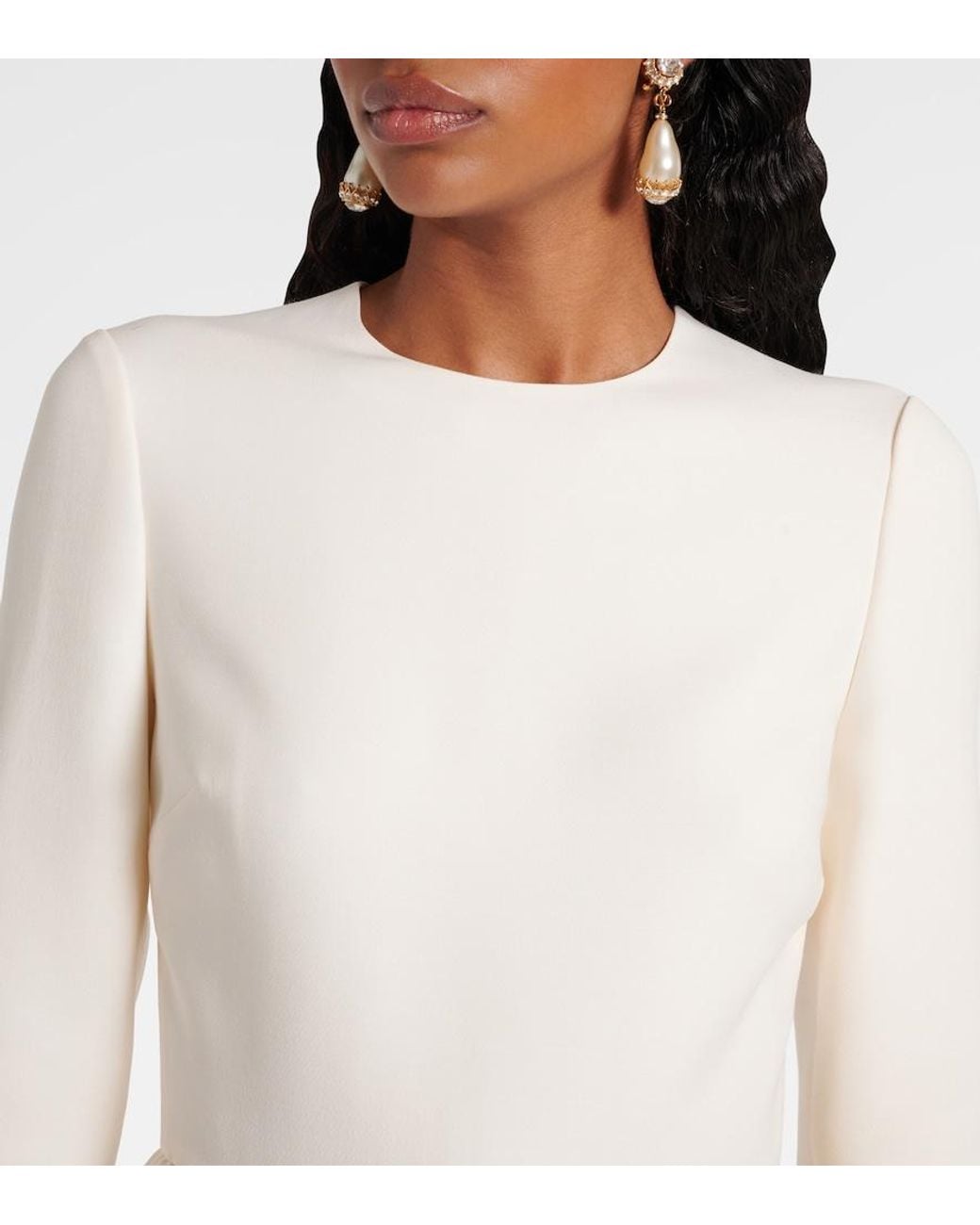 Valentino Garavani Natural Crepe Couture Midi Dress