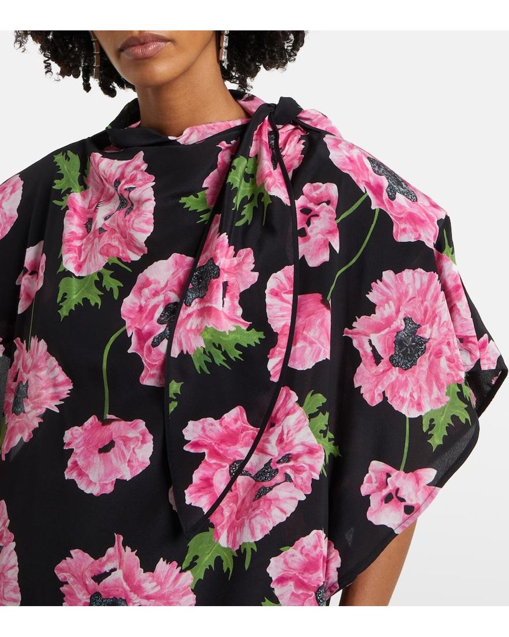 Stella McCartney Purple Floral Printed Silk Maxi Dress