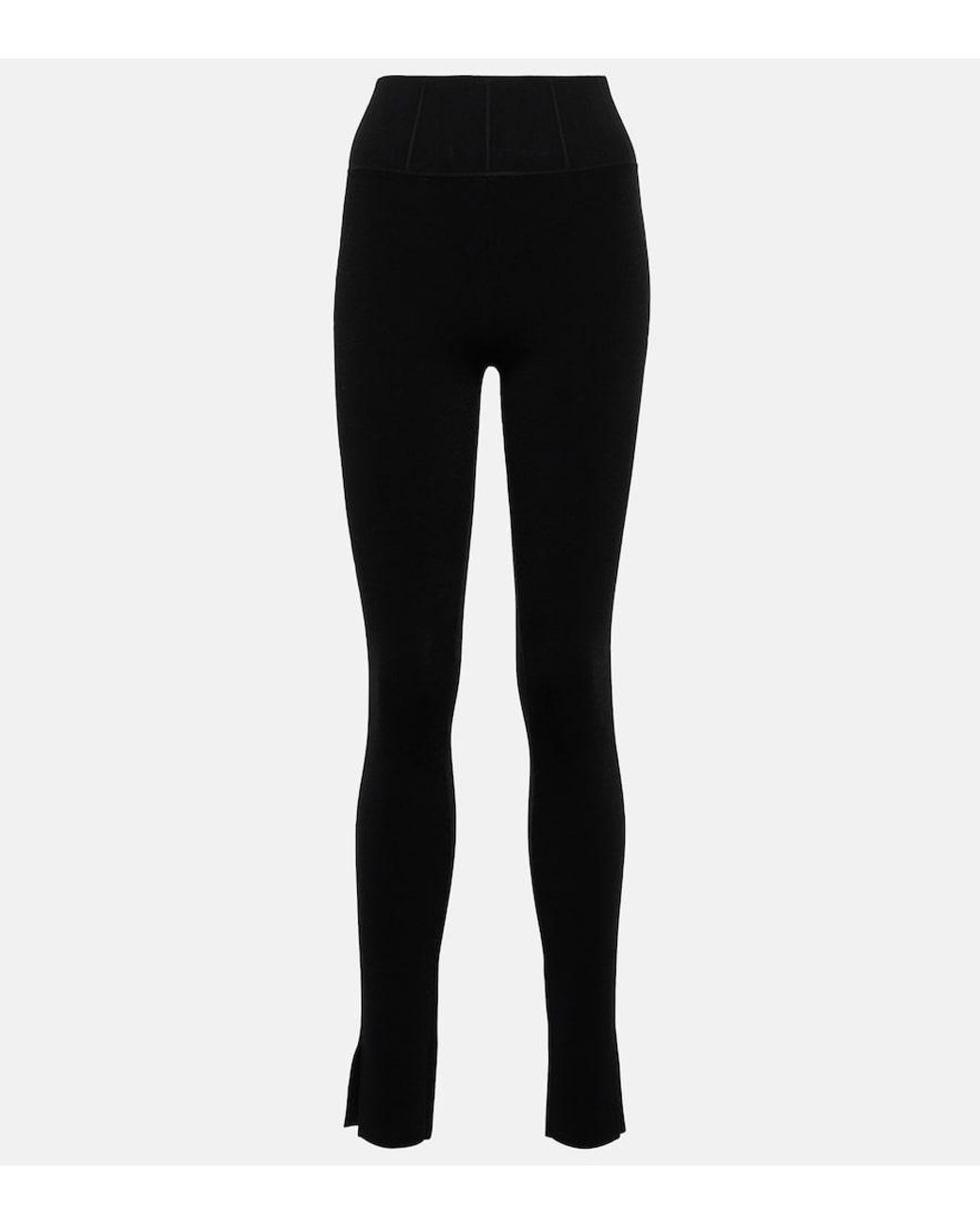 Galvan Black Split-Hem Leggings