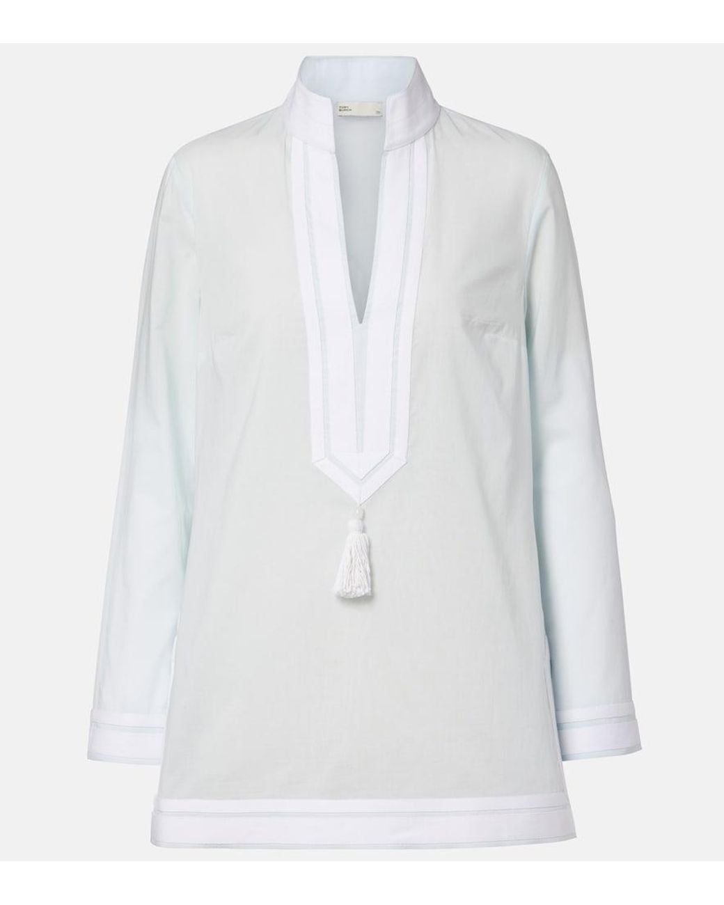 Caftan De Algodon Tory Burch de color White