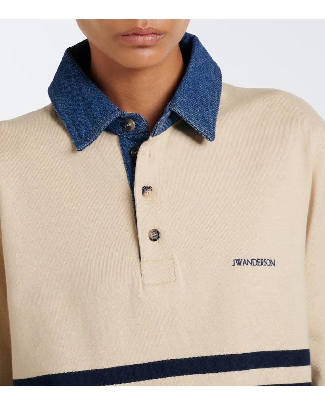 J.W. Anderson Blue Cotton Jersey Polo Shirt
