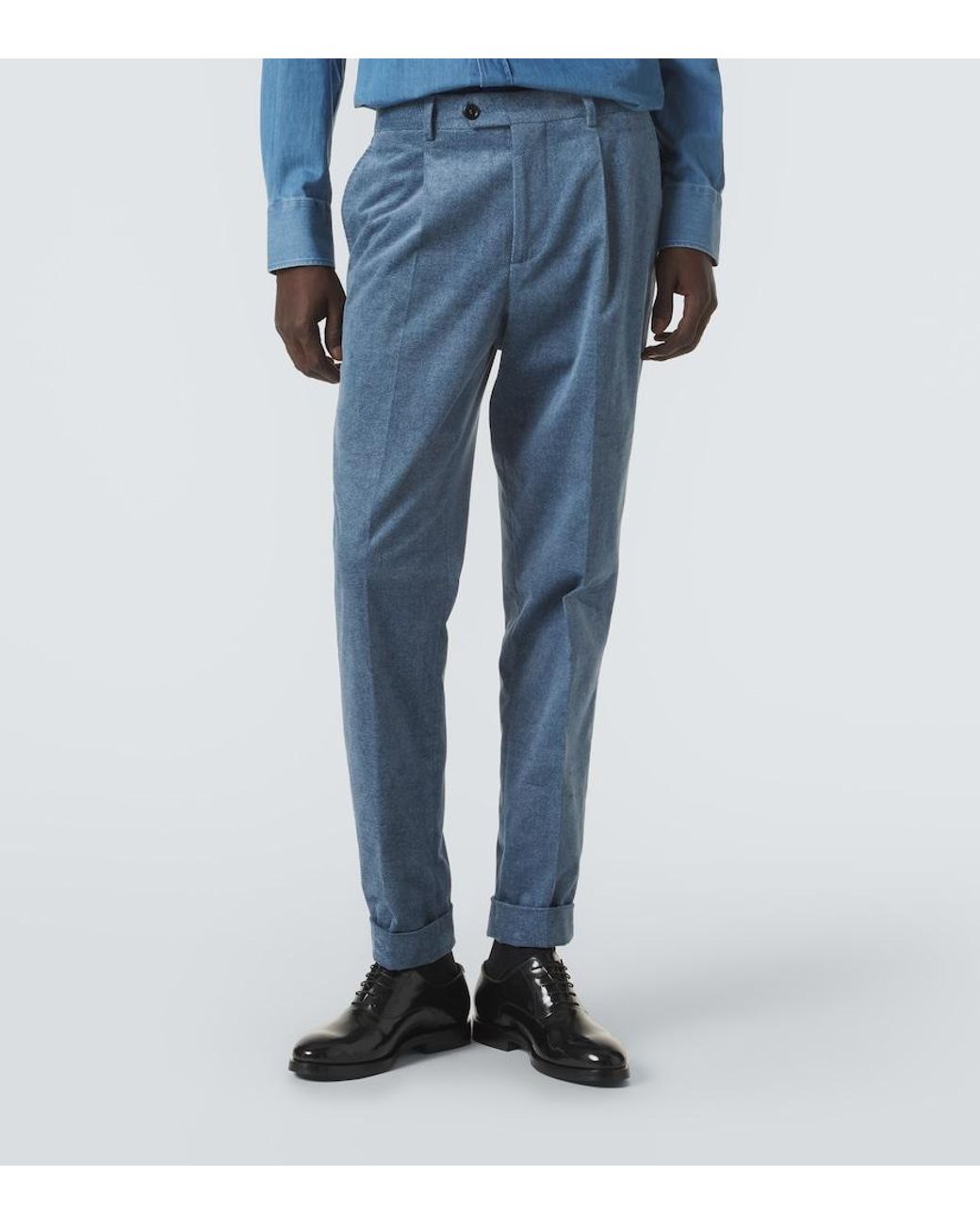 Brunello Cucinelli Blue Cotton Suit for men