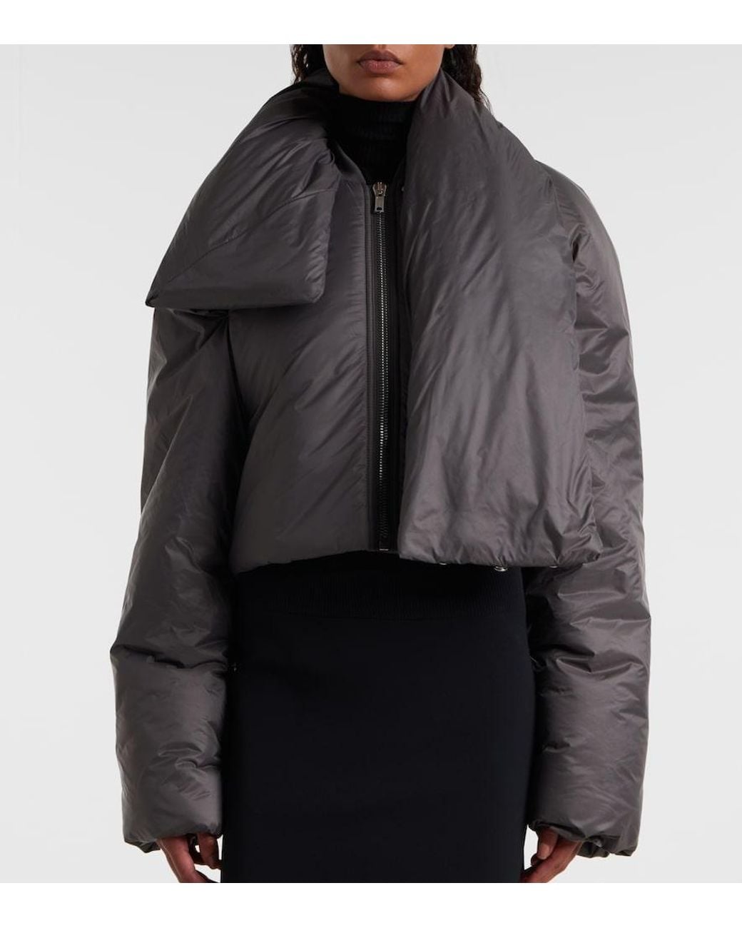 Rick Owens Gray Convertible Puffer Jacket