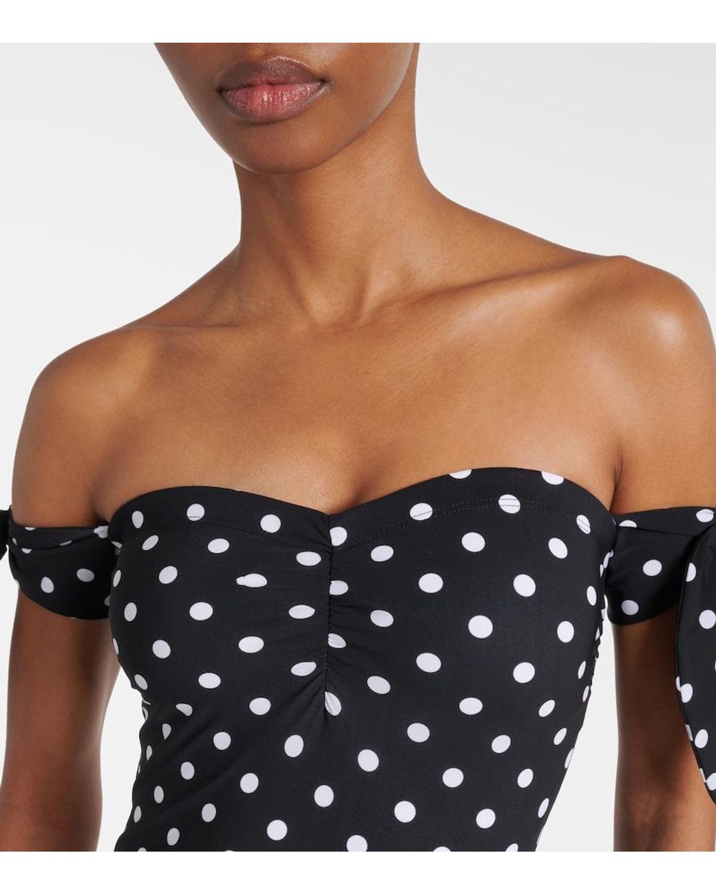 Karla Colletto Black Polka-Dot Swimsuit