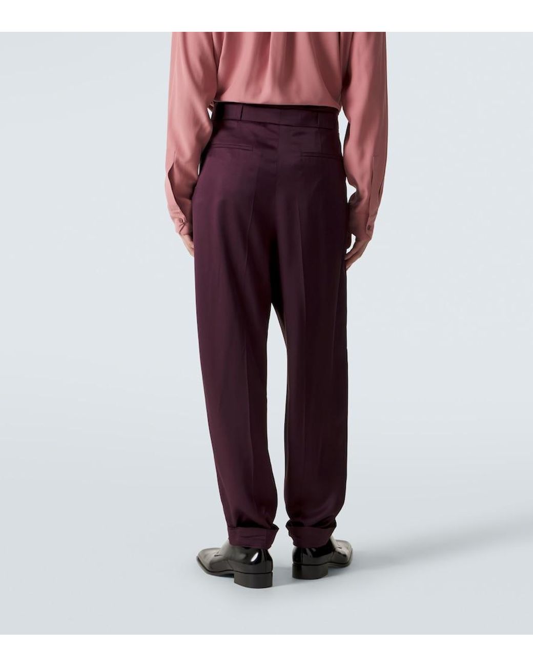 Saint Laurent Purple Silk Suit Pants for men