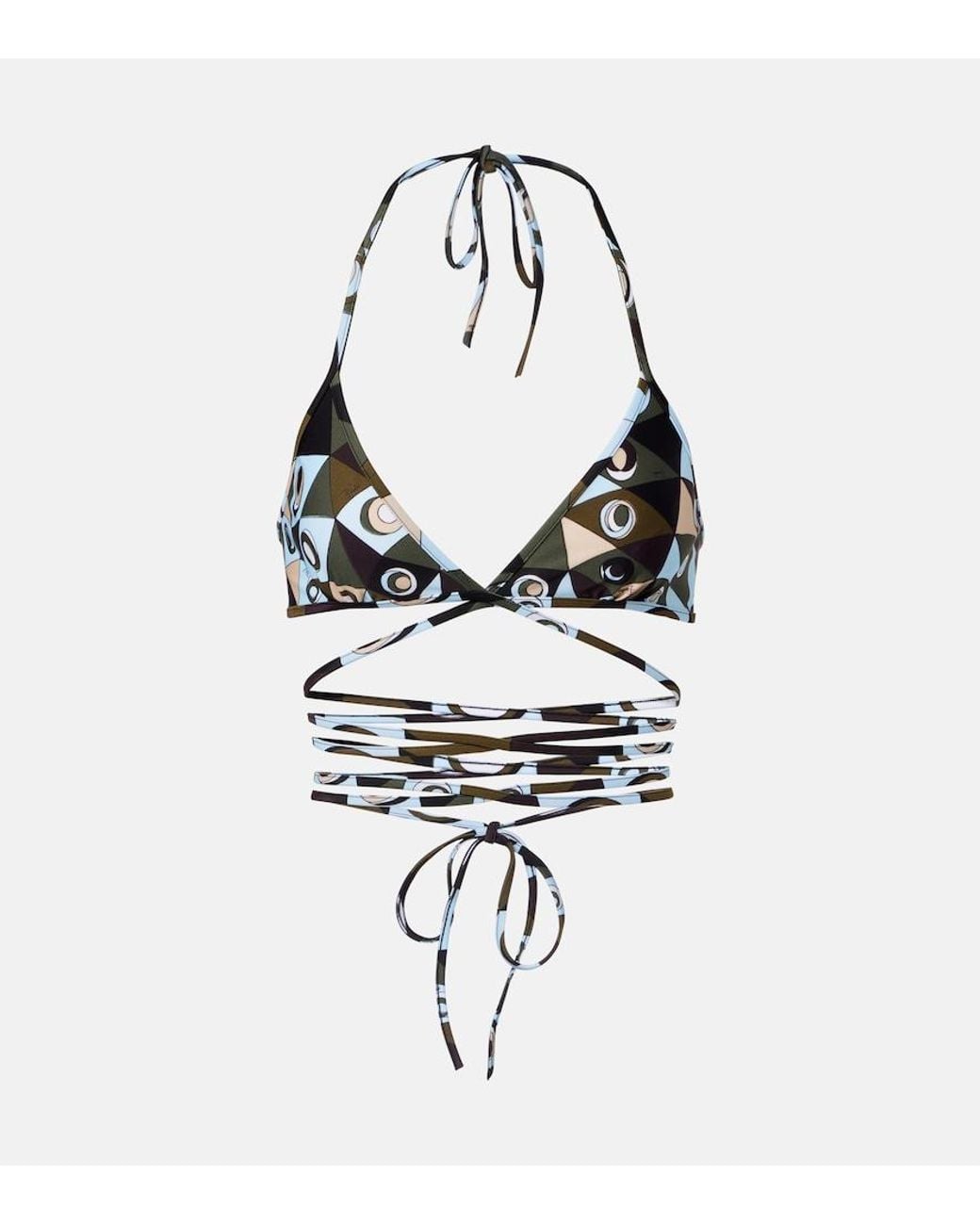 Emilio Pucci White Occhi Bikini Top