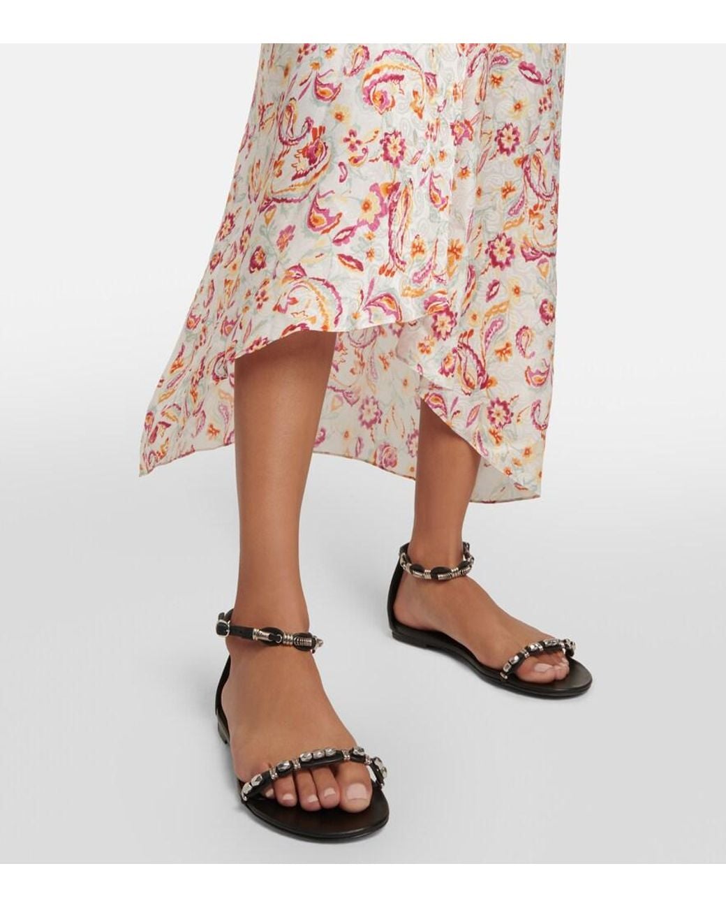 Isabel Marant Black Embellished Leather Sandals