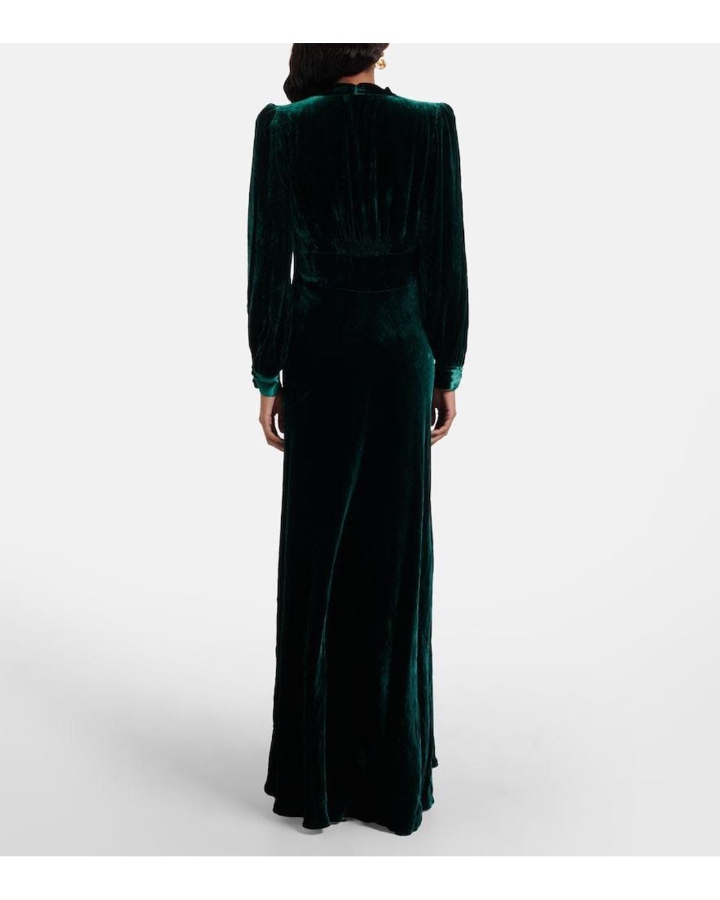 Rixo Black Emory Velvet Gown