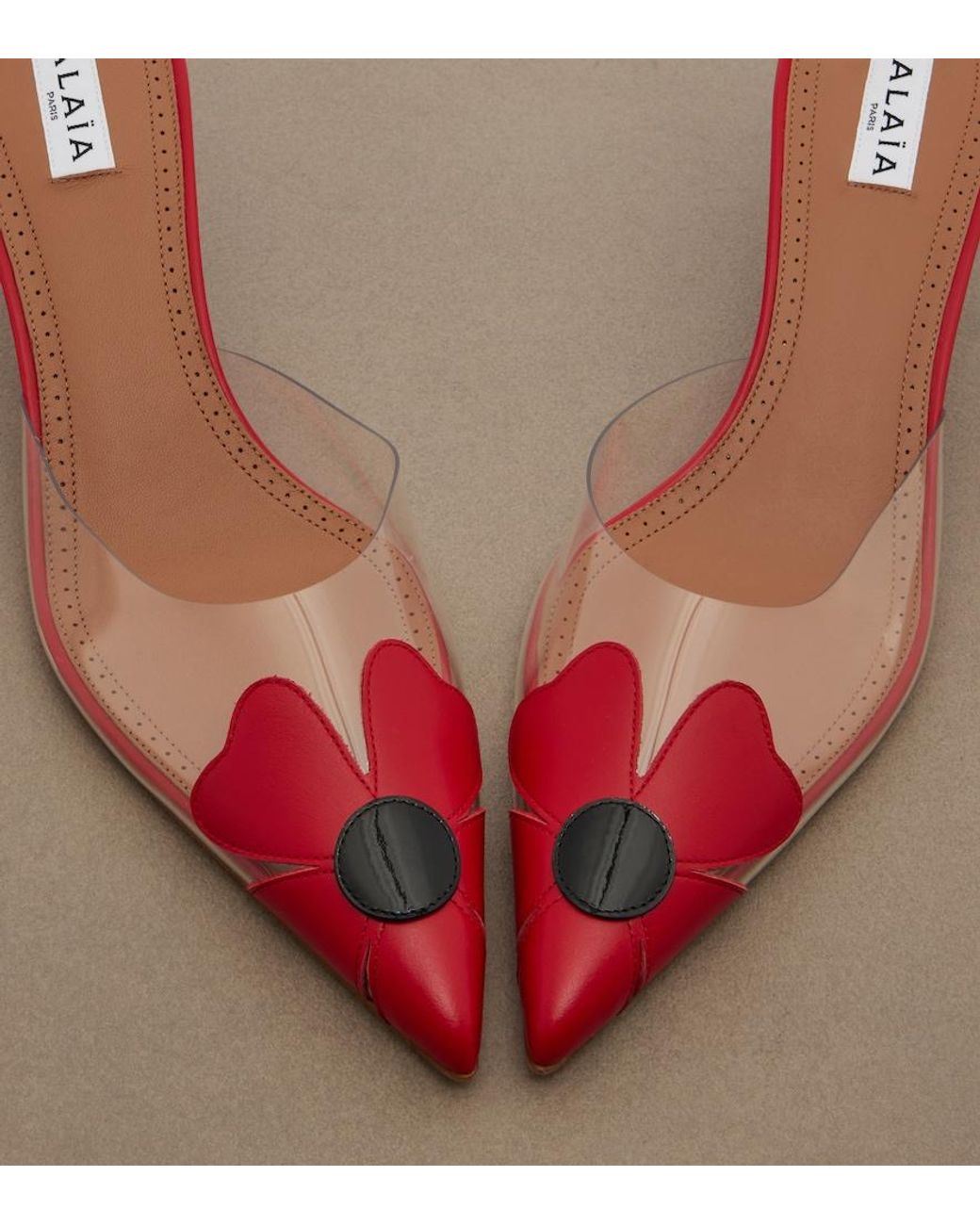 Alaïa Red Bloom Mules