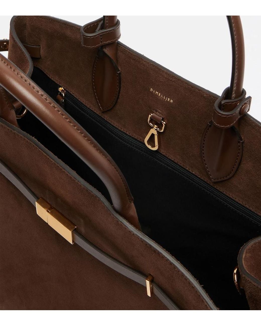 DeMellier London Brown Hudson Small Suede Top-Handle Bag