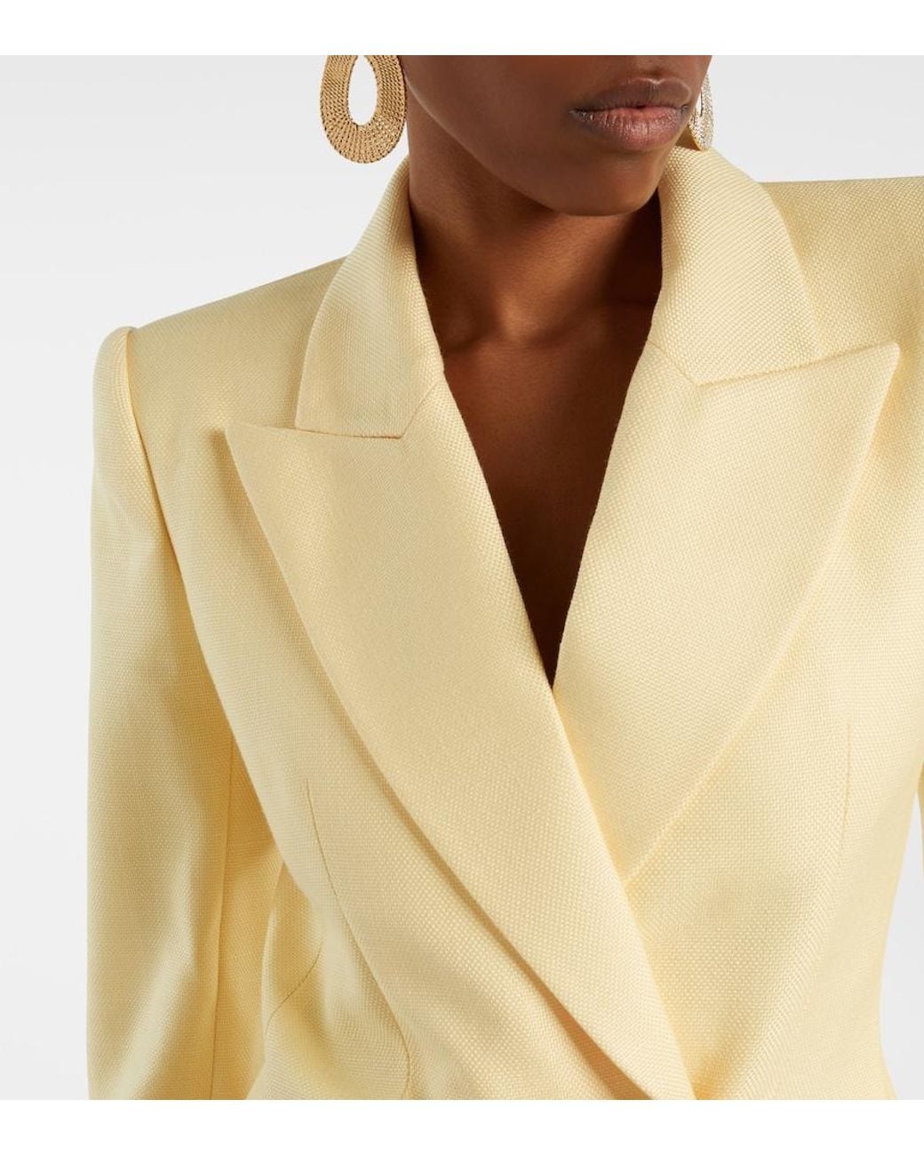 Balmain Natural 2-Buttons Natte Blazer Jacket