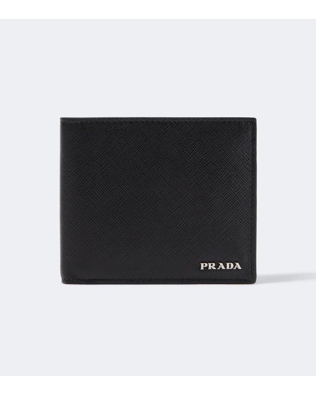 Prada Black Saffiano Leather Bifold Wallet for men