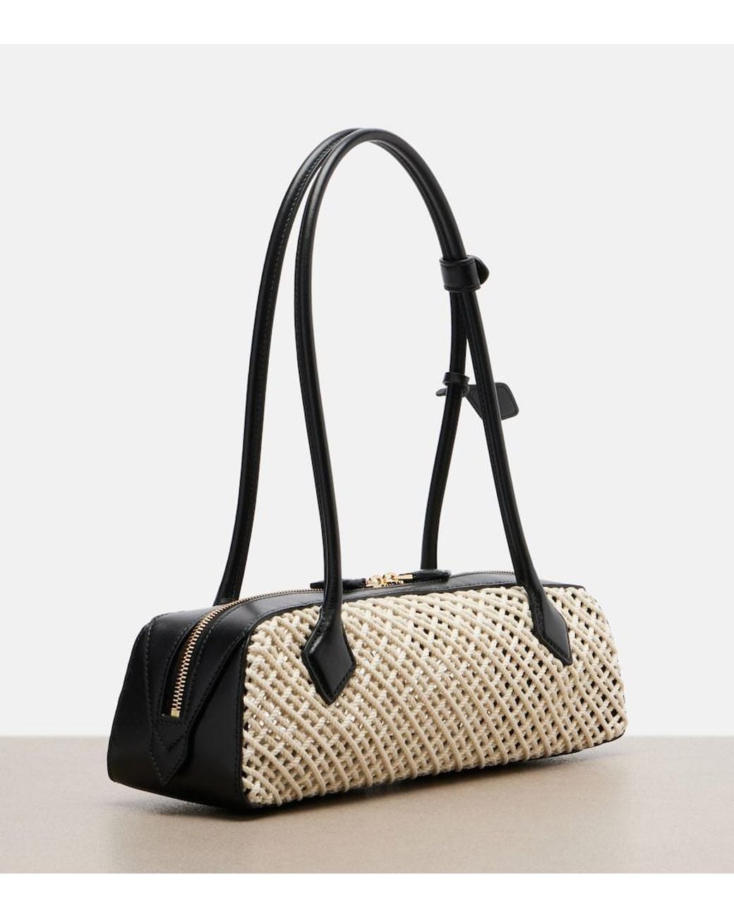 Alaïa Natural Le Teckel Medium Woven Shoulder Bag