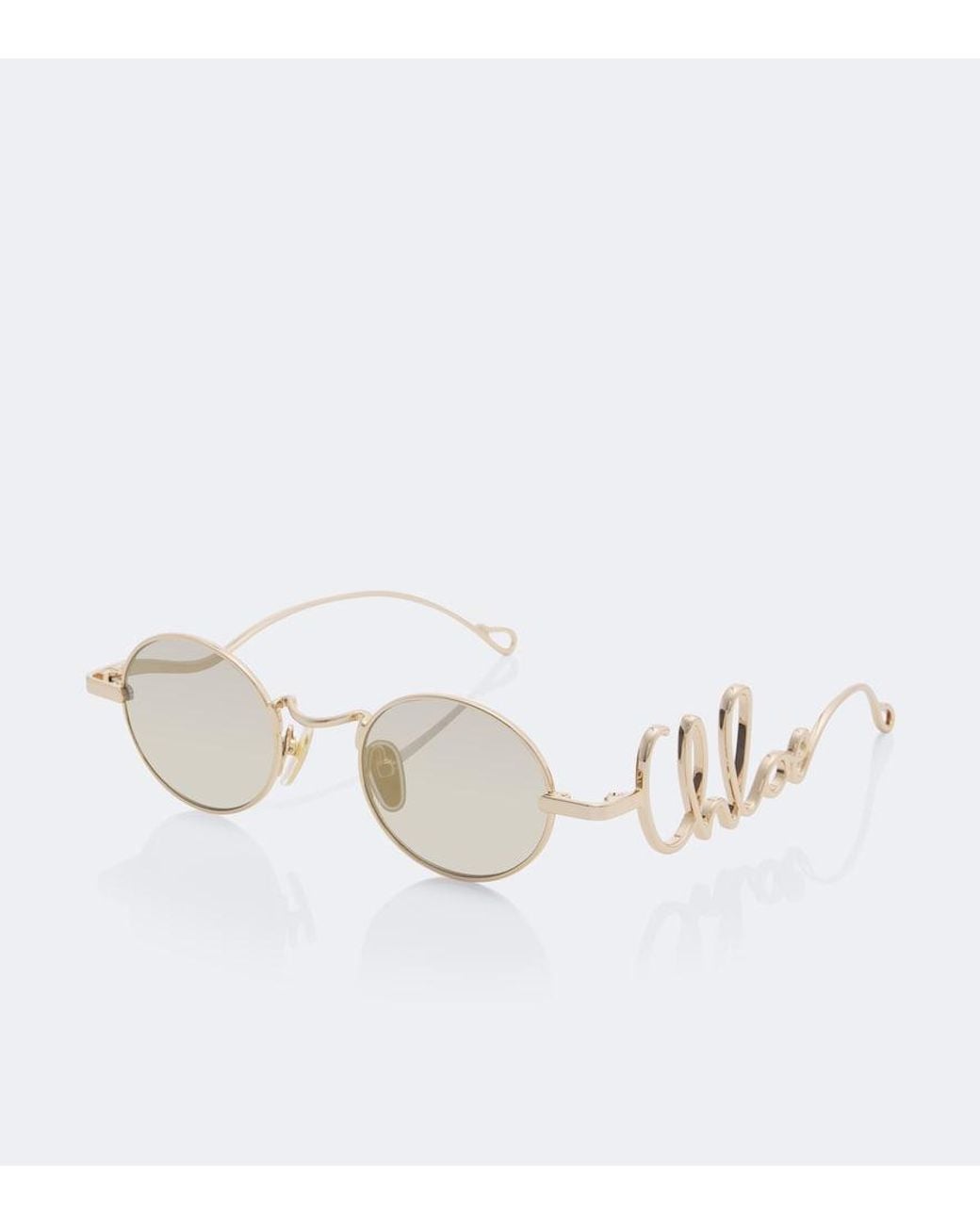 Chloé Metallic Logo Round Sunglasses