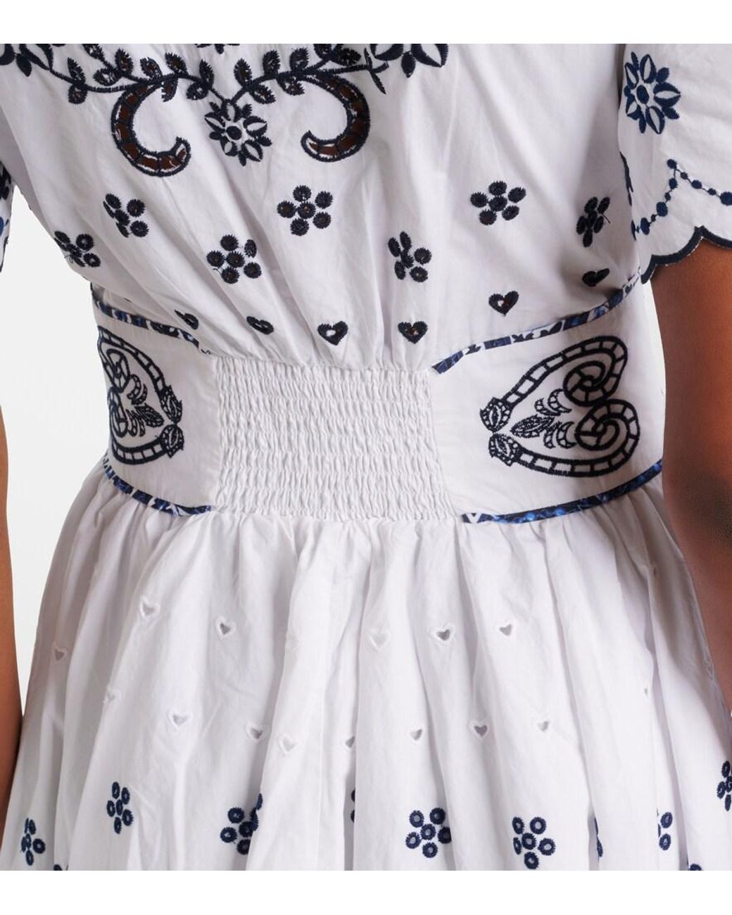 Camilla White Embroidered Cotton Minidress