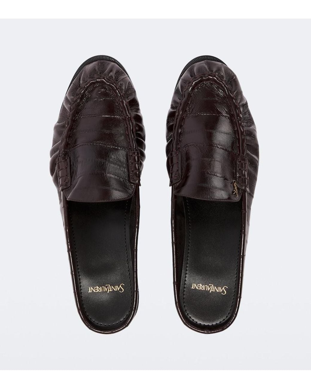 Saint Laurent Brown Le Loafer Eel Leather Mules for men