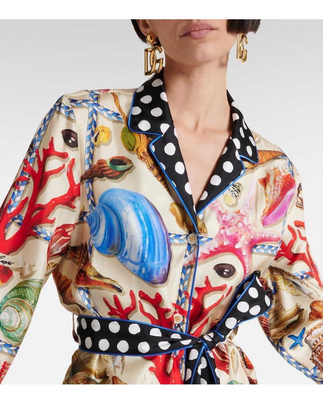Dolce & Gabbana Multicolor Capri Printed Silk Satin Shirt