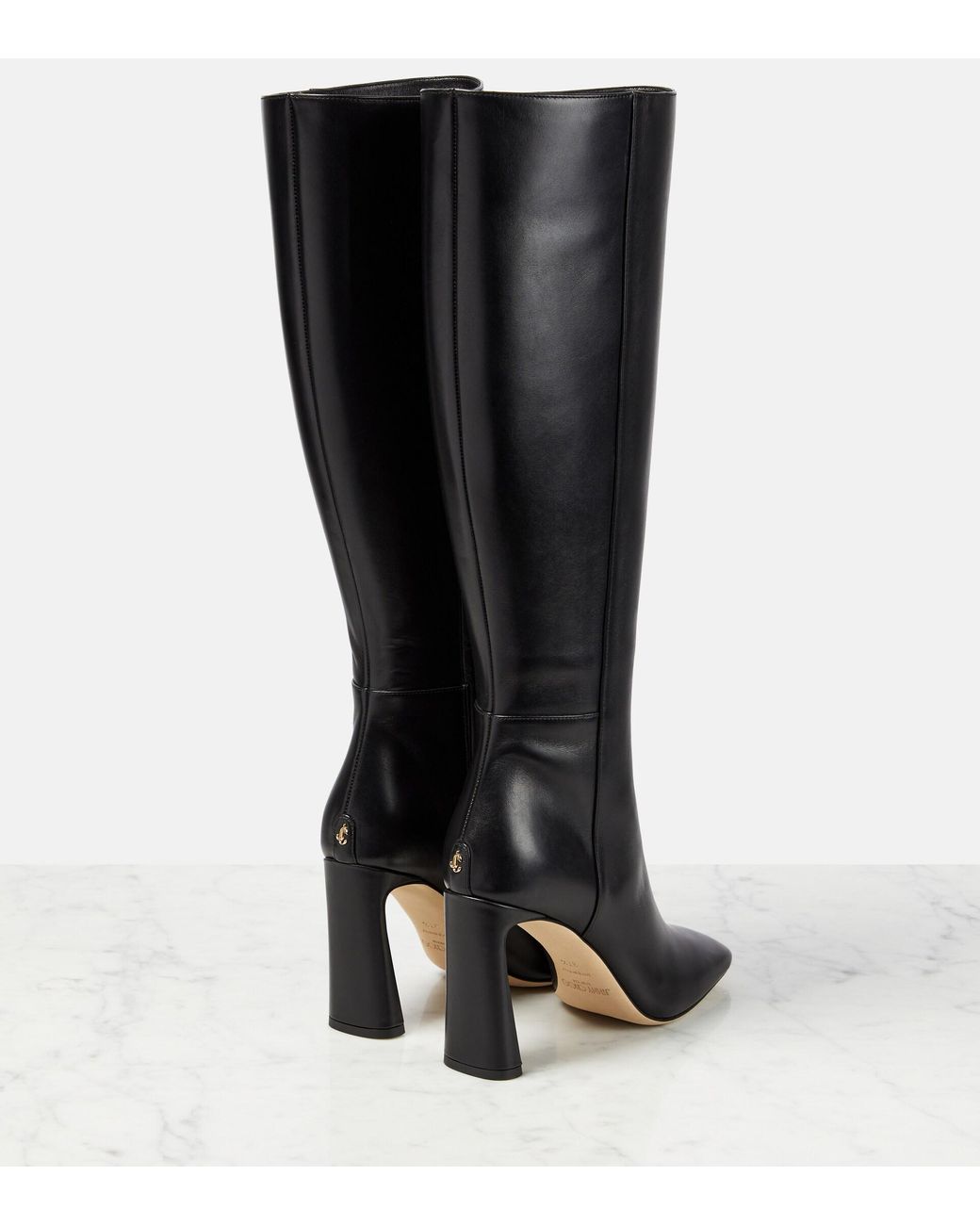 Jimmy Choo Kinsey 95 Leather Knee-high Boots in Black | Lyst