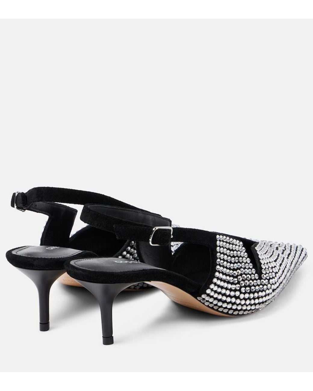 Coperni Black 65 Crystal-Embellished Leather Pumps