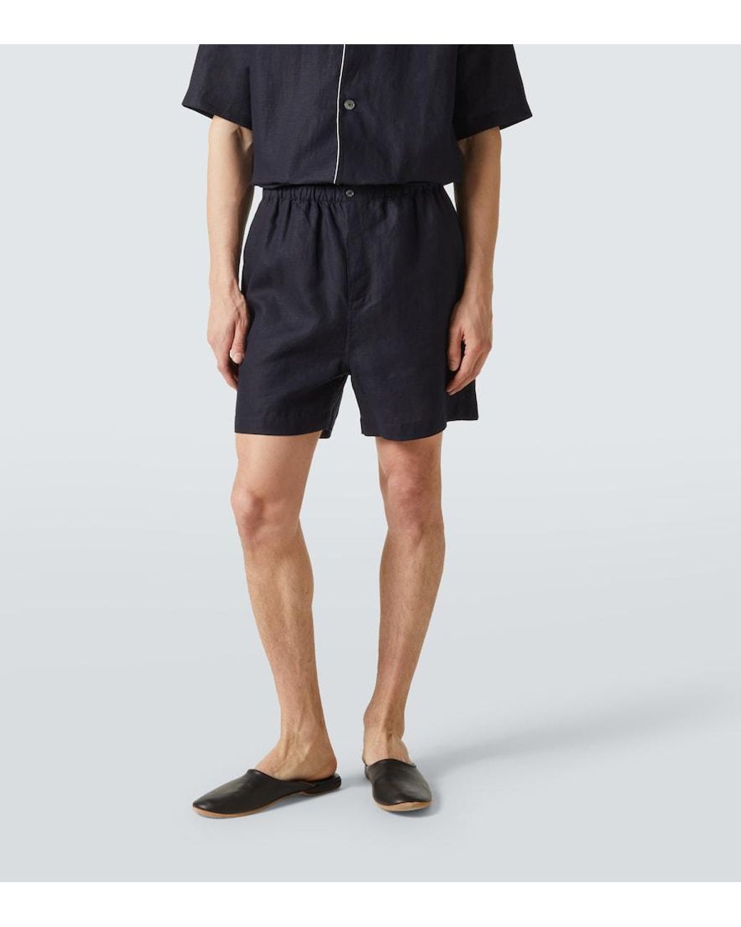 Zegna Blue Linen Pajamas for men