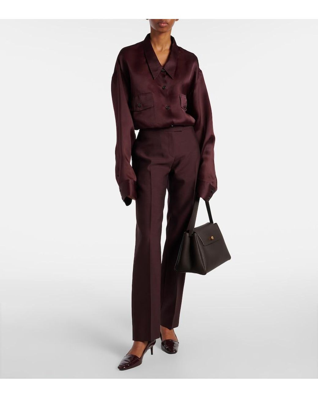 Khaite Purple Matteo Silk Shirt
