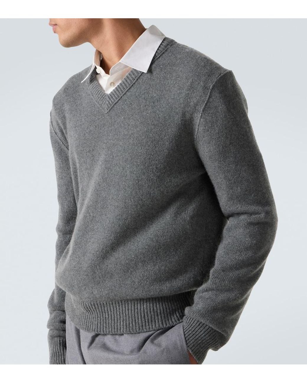 The Row Gray Horik Cashmere Sweater for men