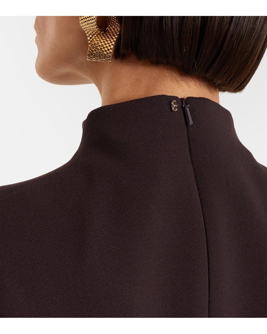 Sportmax Black Peplum Gabardine Minidress