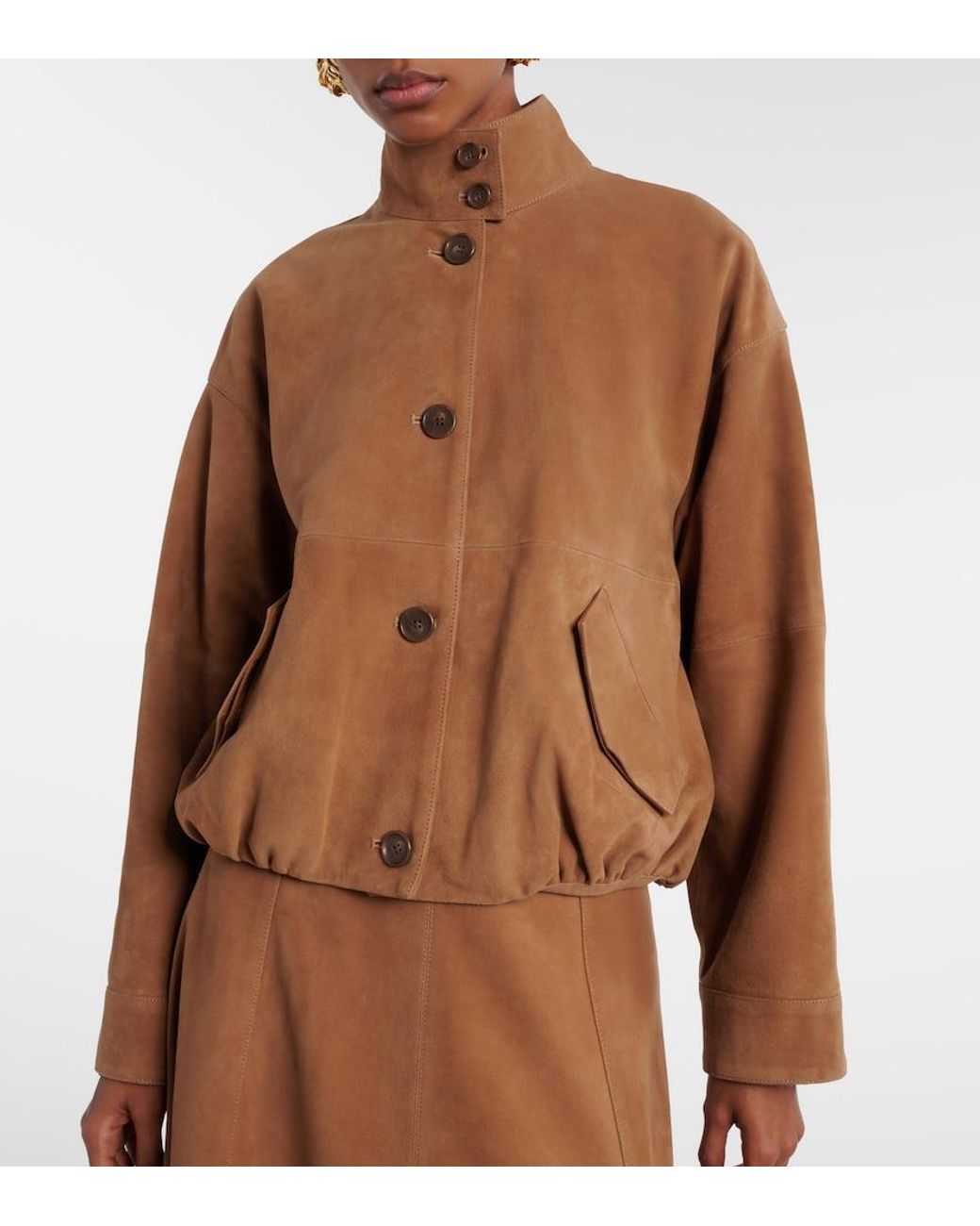 Jonathan Simkhai Brown Jacke Marley Aus Veloursleder