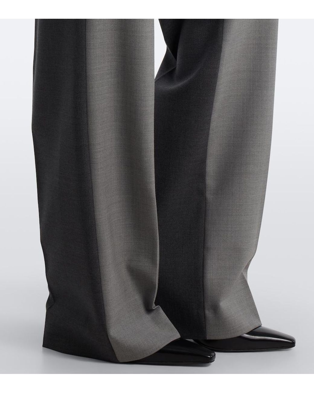 Sportmax Gray Virgin Wool Straight Pants